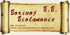 Borivoj Biolanović vizit kartica
